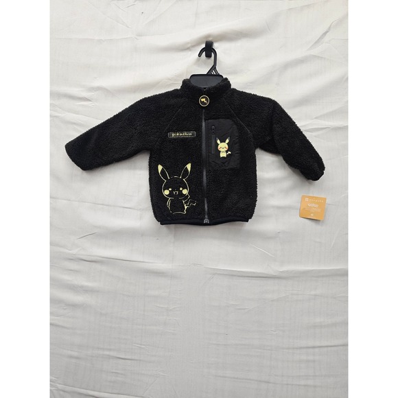 monpoké Other - Monpoke Boys Pikachu Fleece Zip Jacket Black Polyester Casual Size 2T
